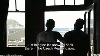 احتفال جنسي مثلي ثلاثي: شباب ساخنون ومستعدون